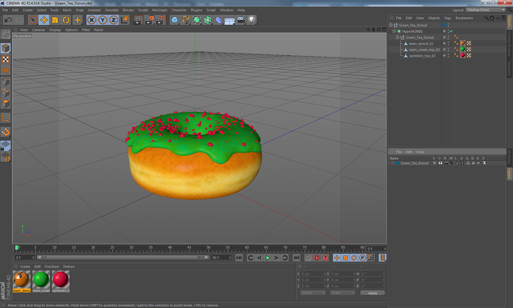 3D model Green Tea Donut