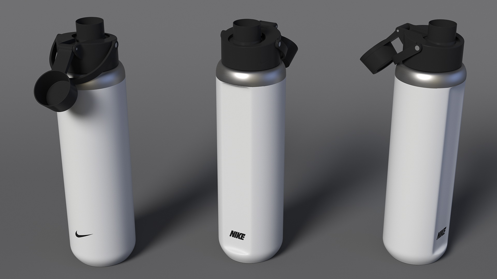 3D Sports Bottle Nike Recharge White Open model