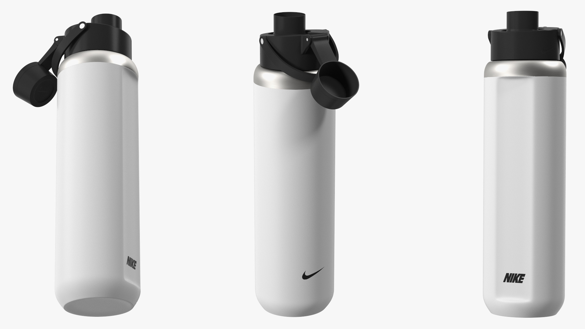 3D Sports Bottle Nike Recharge White Open model