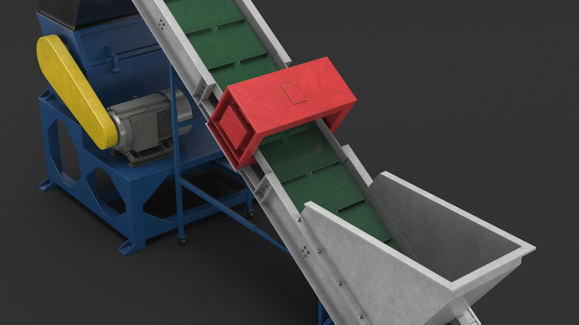 Shredder With Conveyor 3D