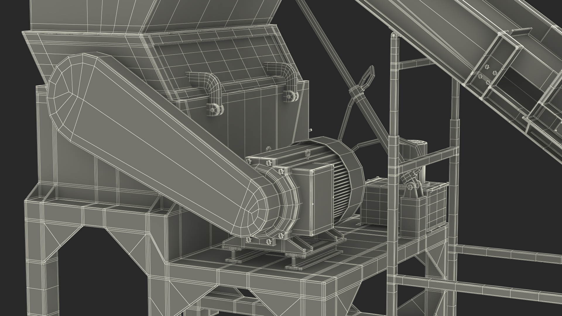 Shredder With Conveyor 3D