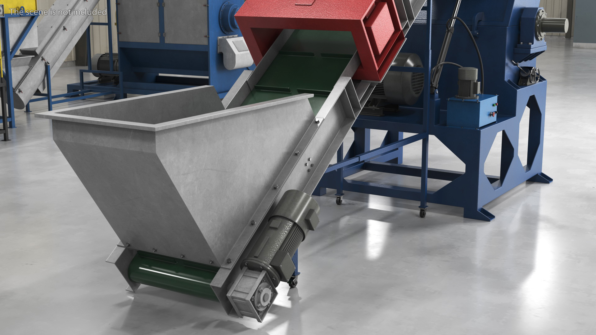 Shredder With Conveyor 3D