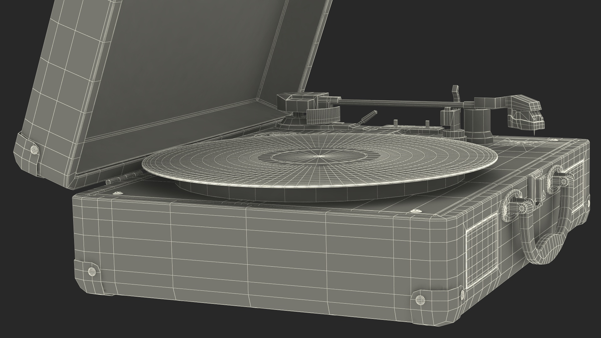 3D model Retro Turntable Player with Vinyl Record