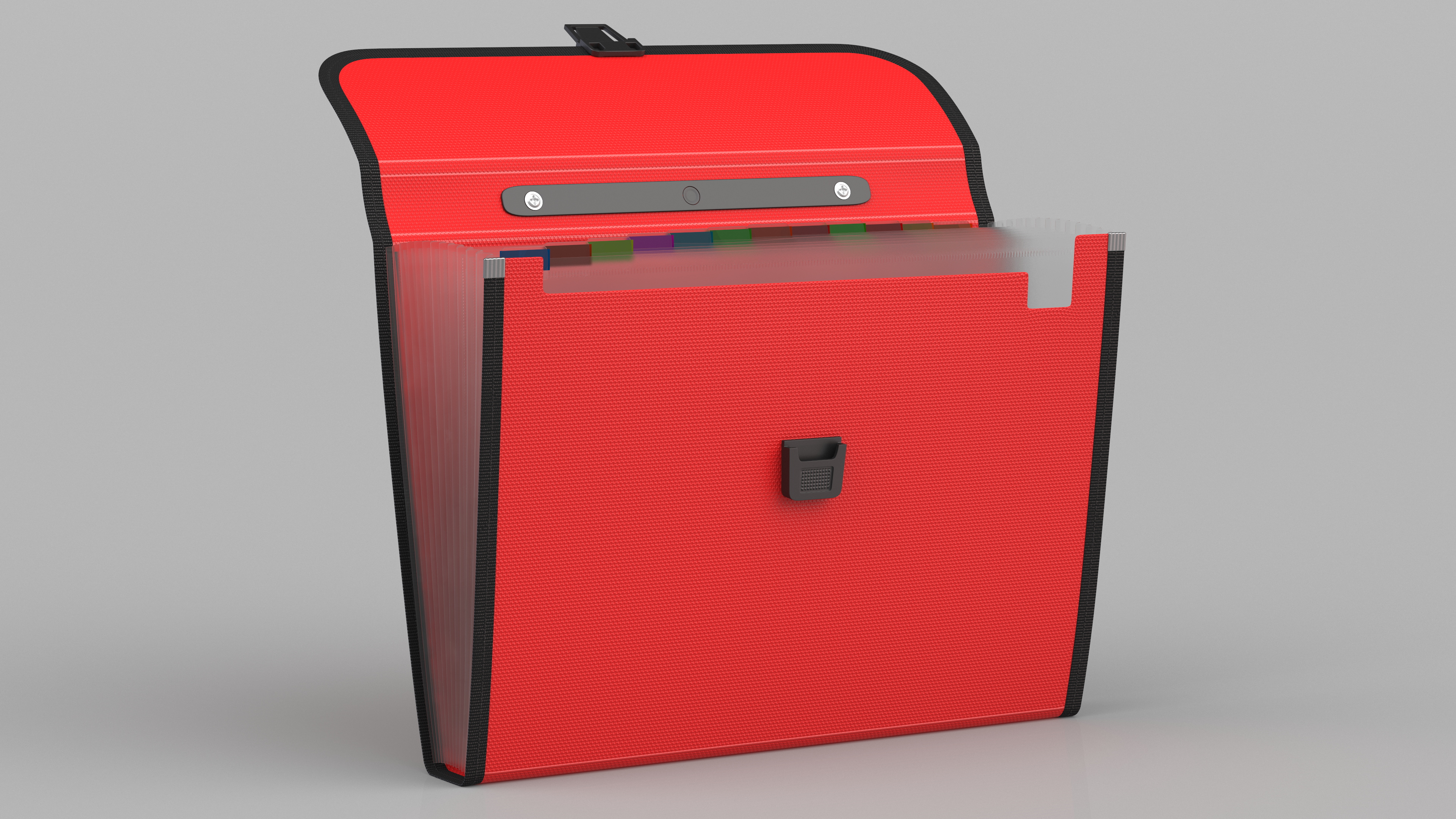 3D model Expandable Document File Folder Red Open