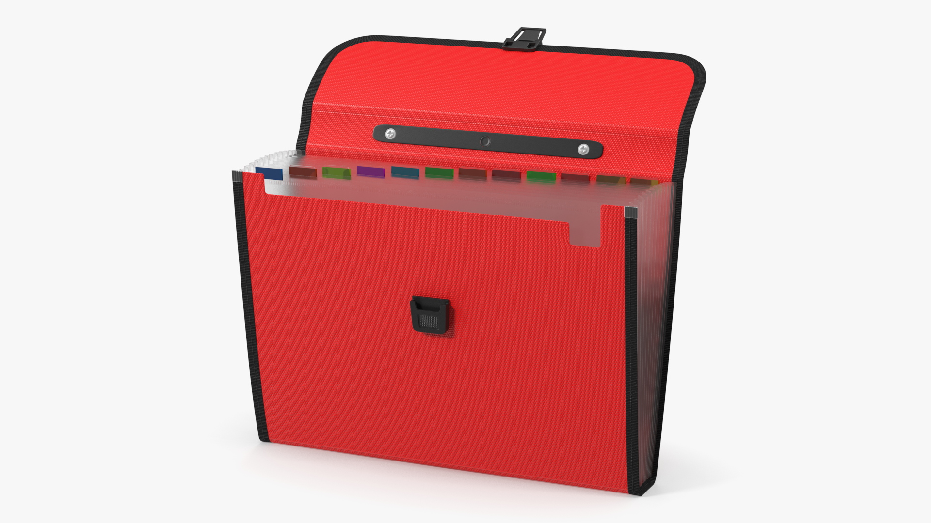 3D model Expandable Document File Folder Red Open