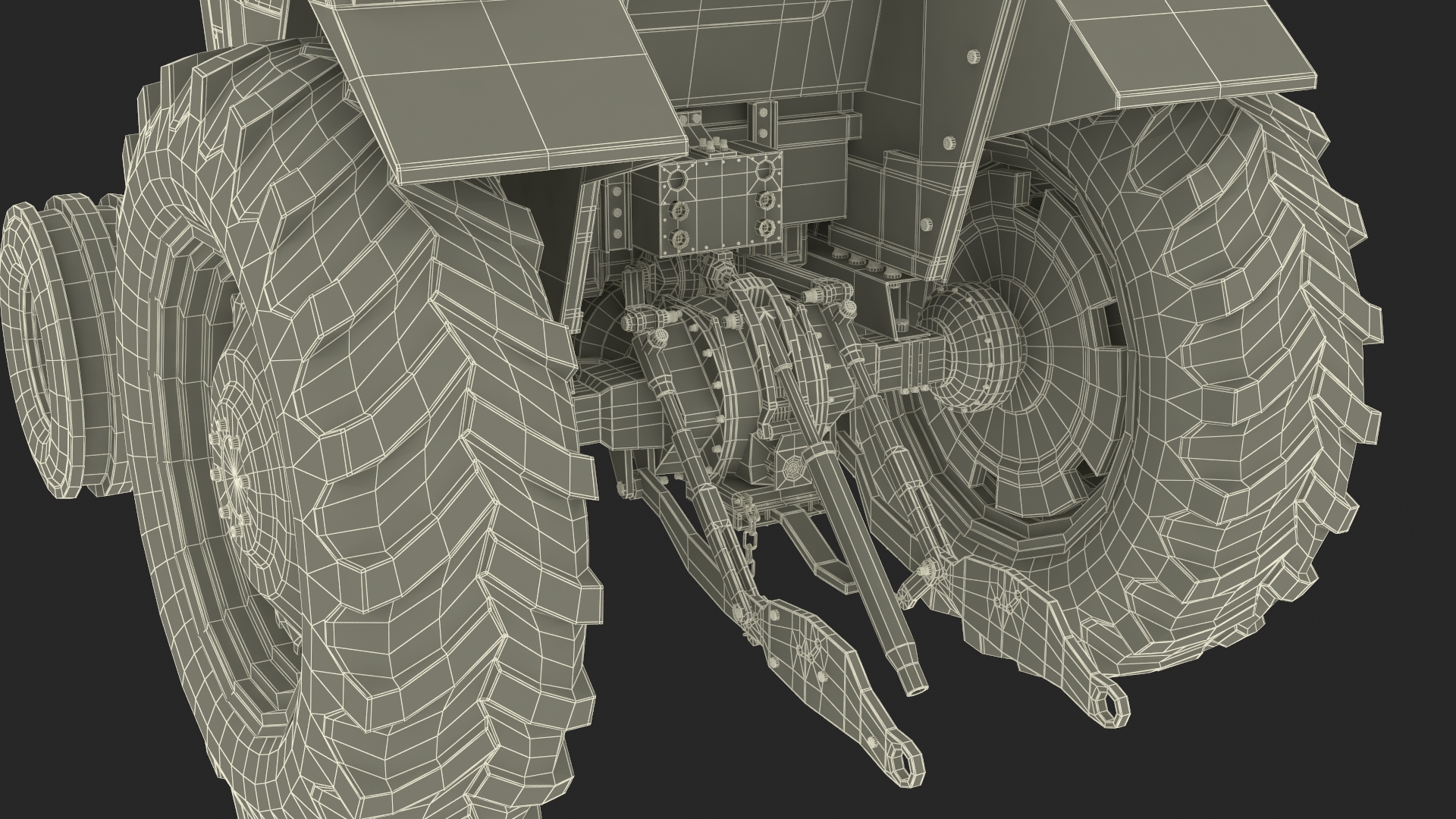 3D Massey Ferguson 698 Tractor Rigged for Maya model