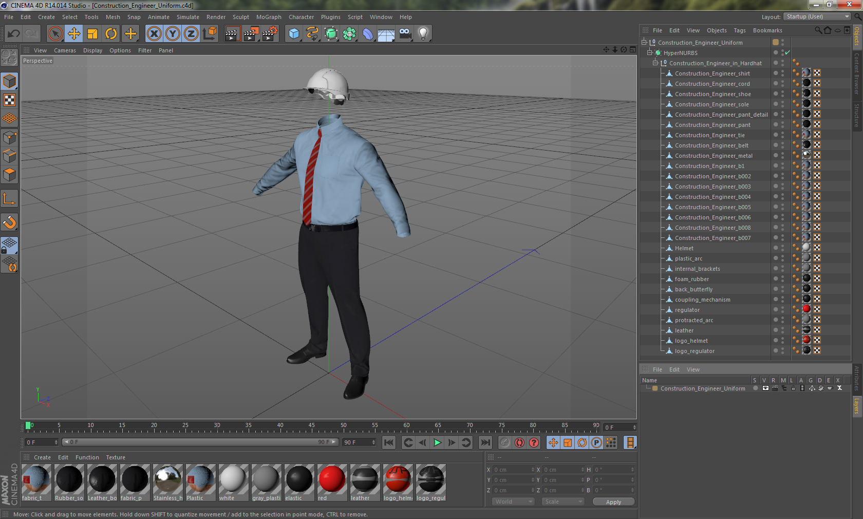 Construction Engineer Uniform 3D model