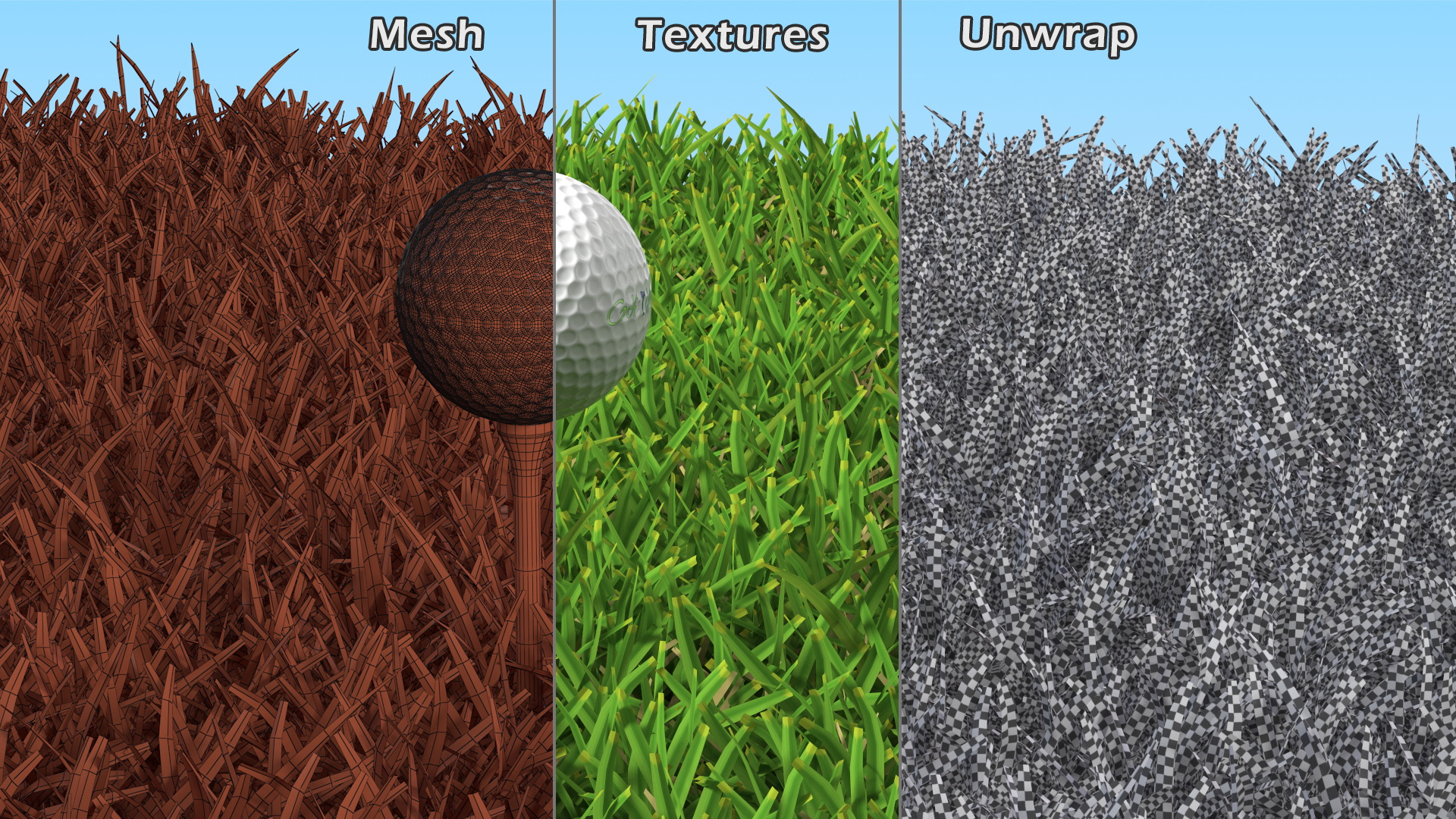 Golf Ball on Lawn 3D