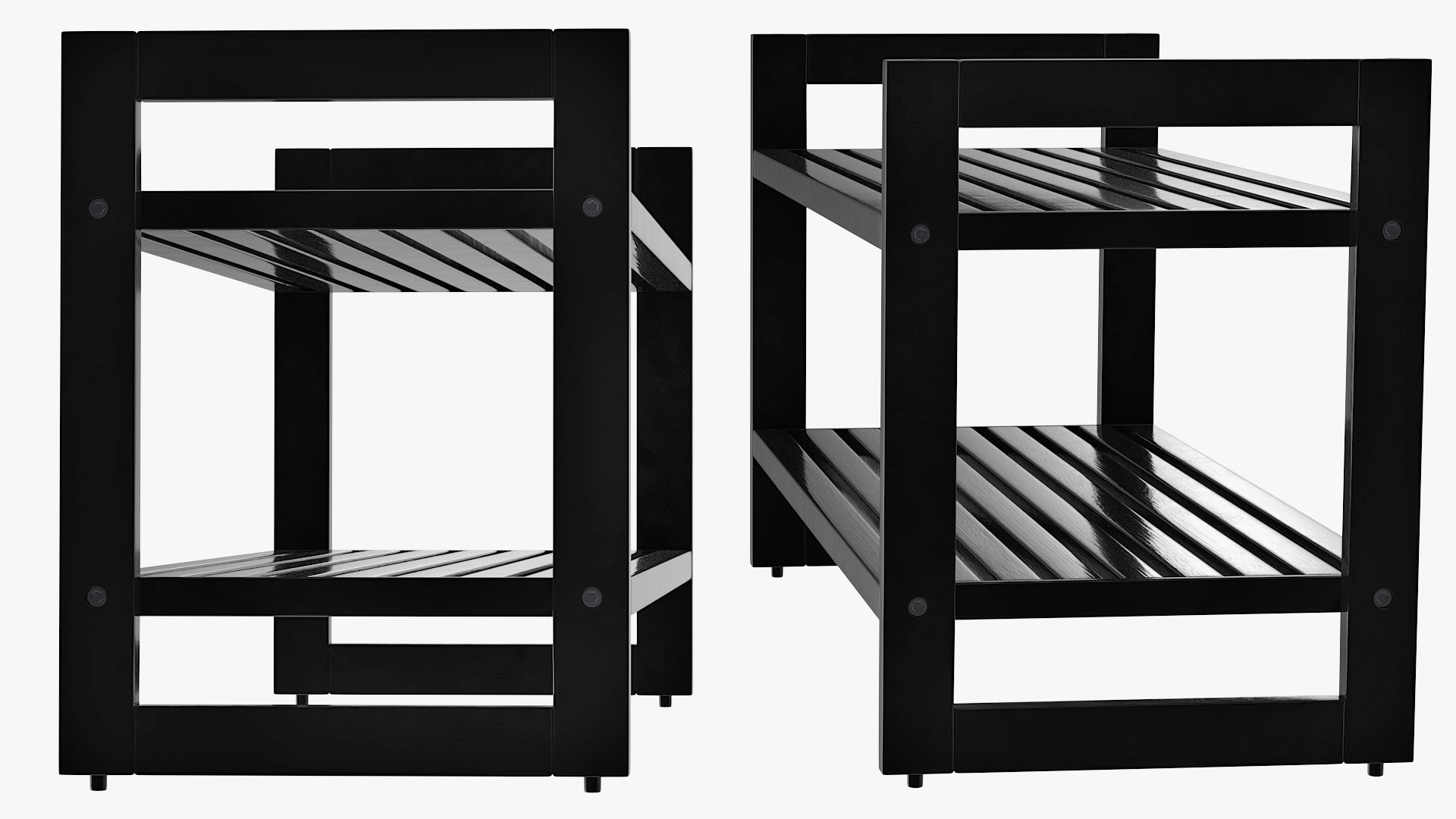 3D model Black Stackable Shoe Rack