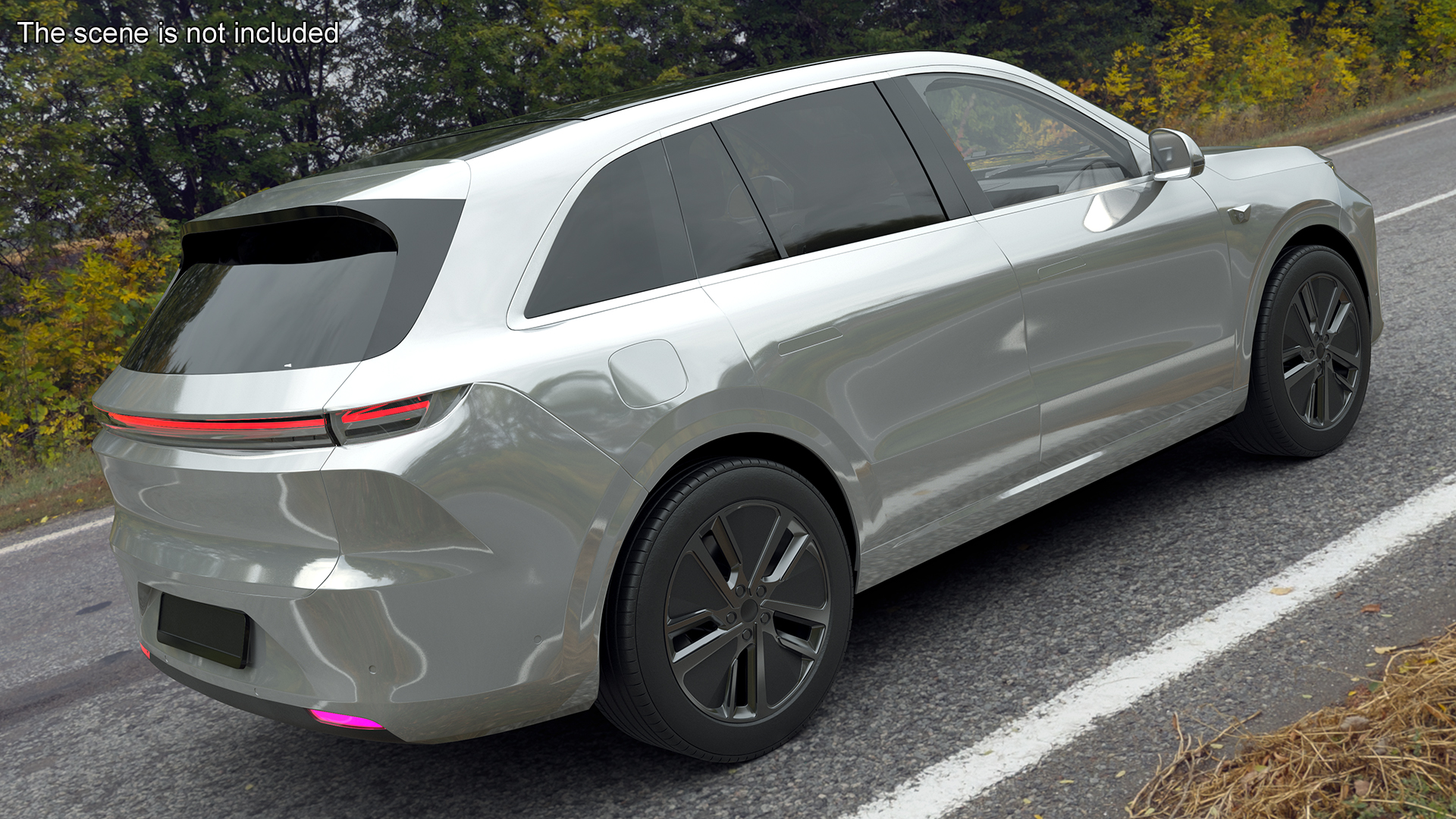 3D model Hybrid SUV Crystal White Simplified