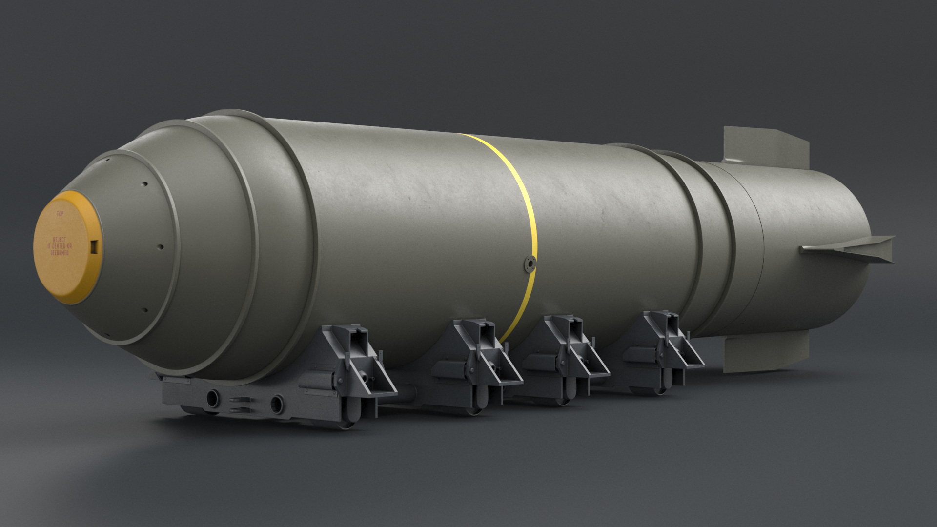 3D model MK-17 Bomb in Shipping Trolley