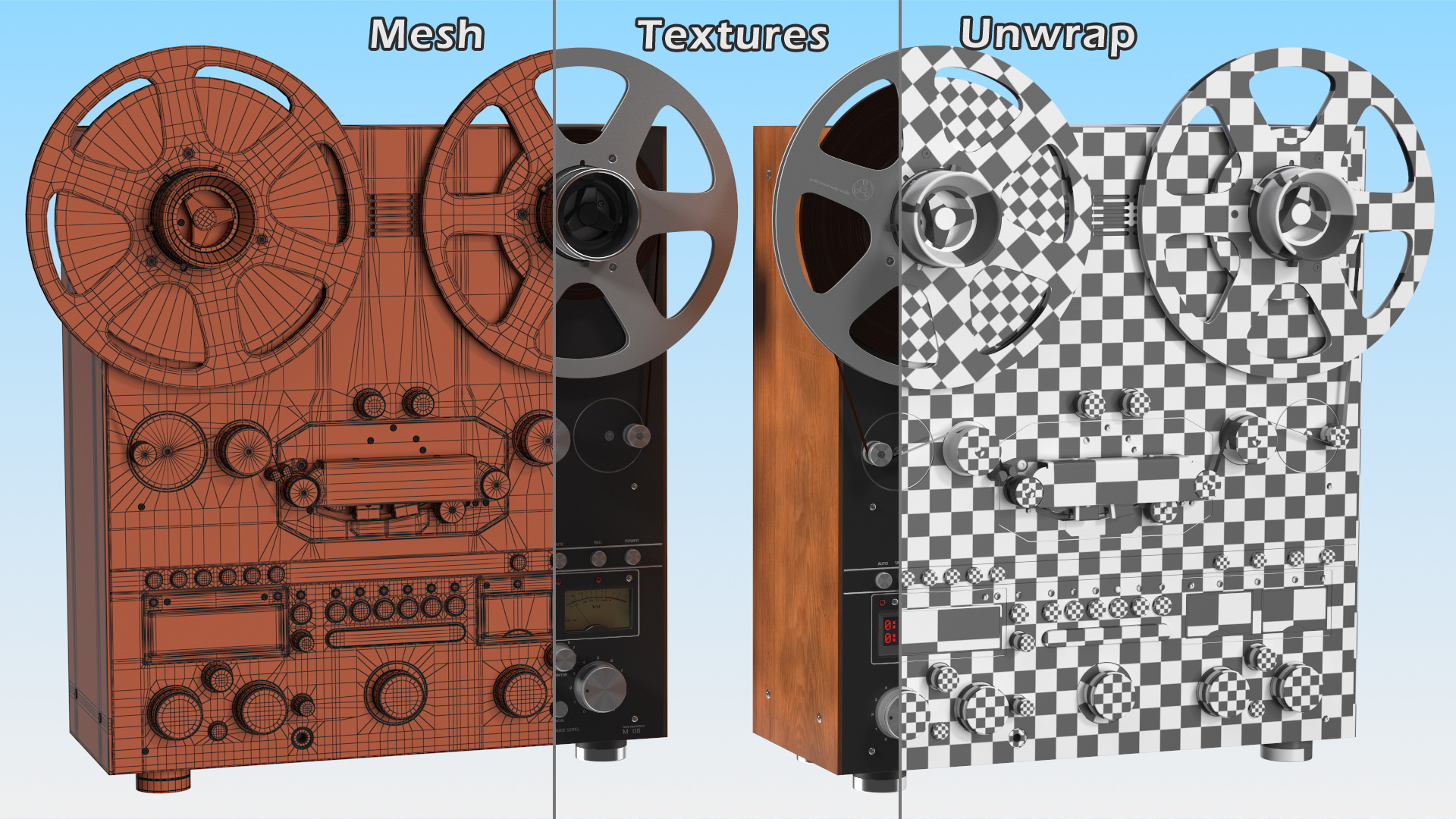 3D Open Reel Tape Machine Black model