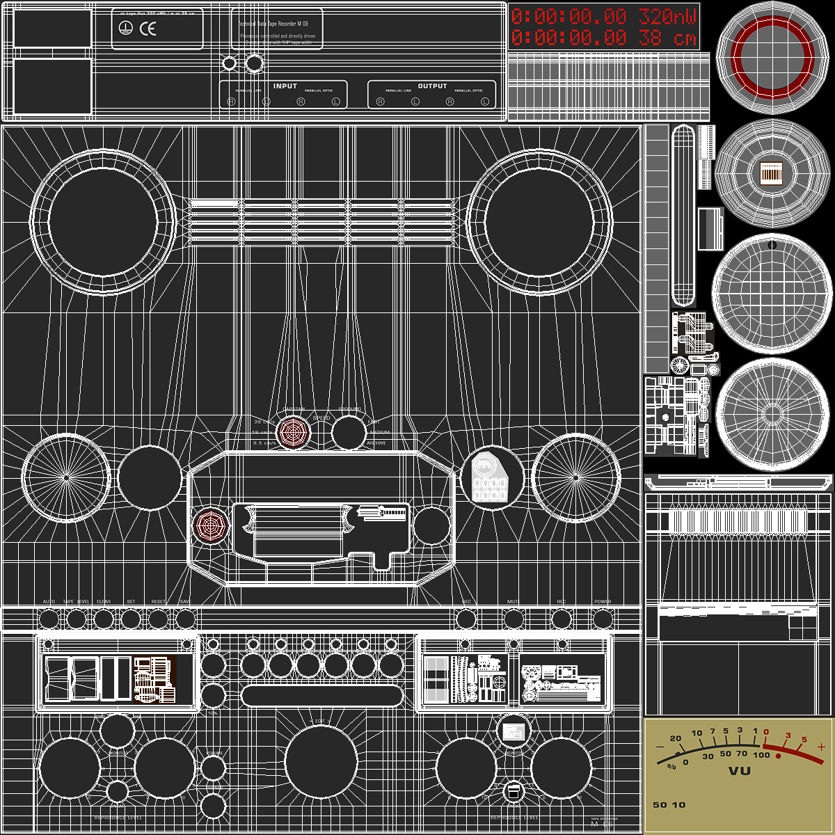 3D Open Reel Tape Machine Black model