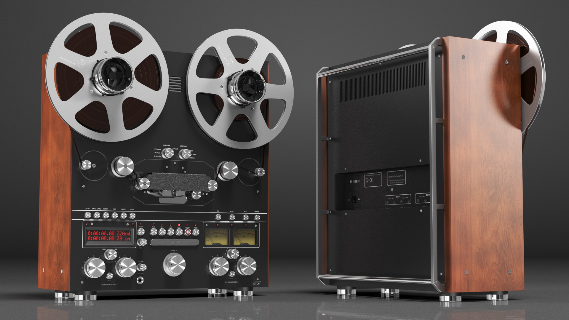 3D Open Reel Tape Machine Black model