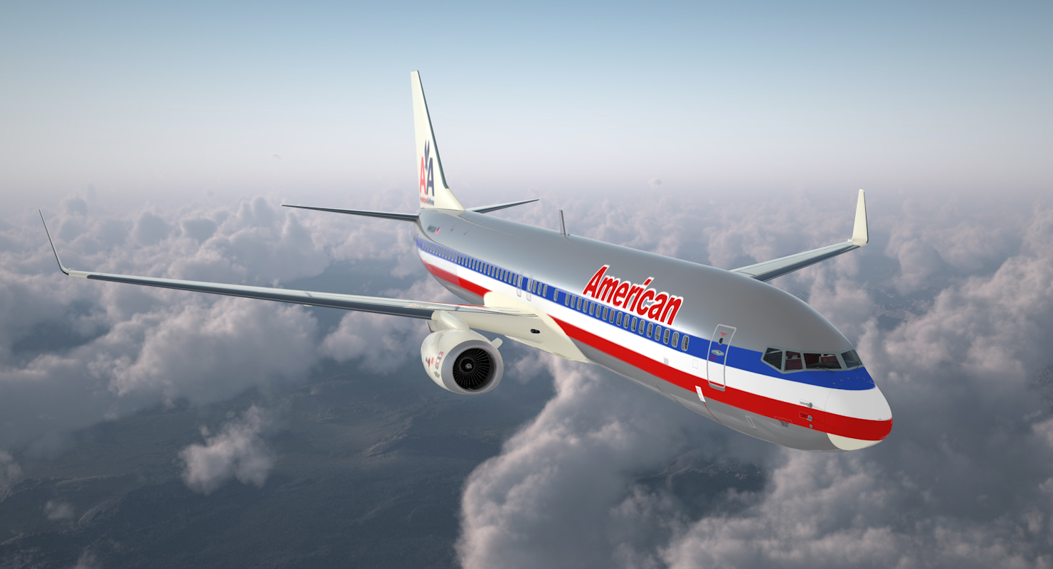 3D Boeing 737 900 with Interior American Airlines