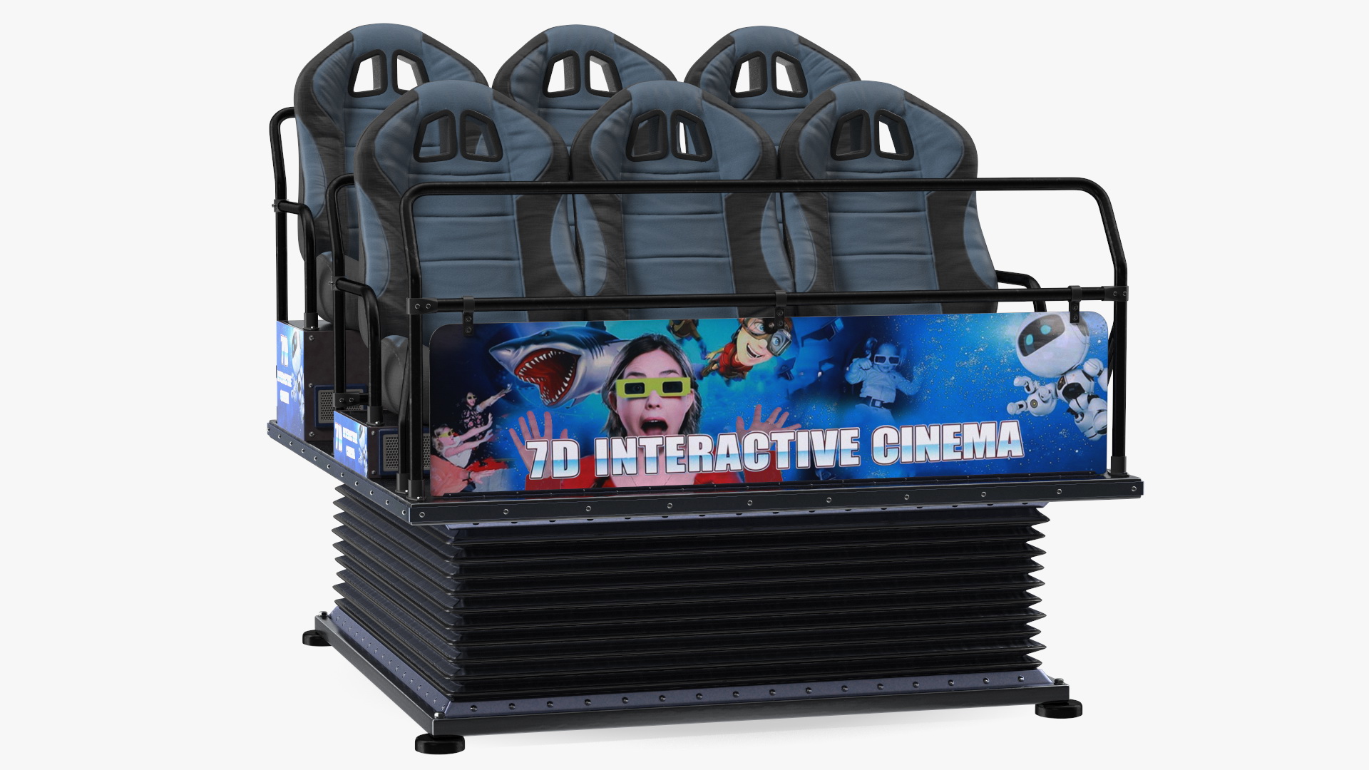 3D model Virtual Reality Game Machine 7D Cinema Rigged