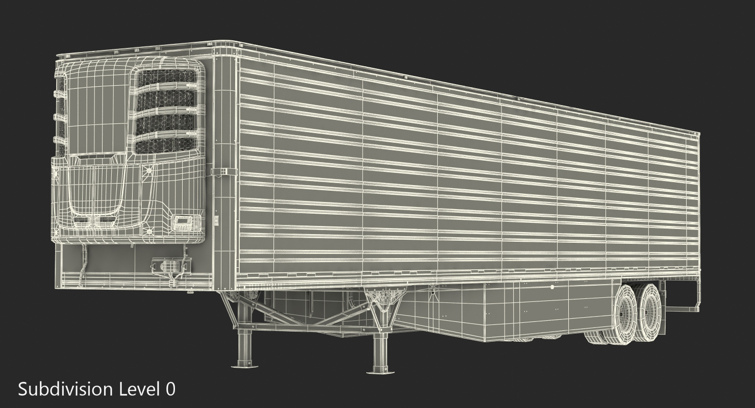 Vanguard Reefer Trailer with Thermo King C600 Rigged 3D