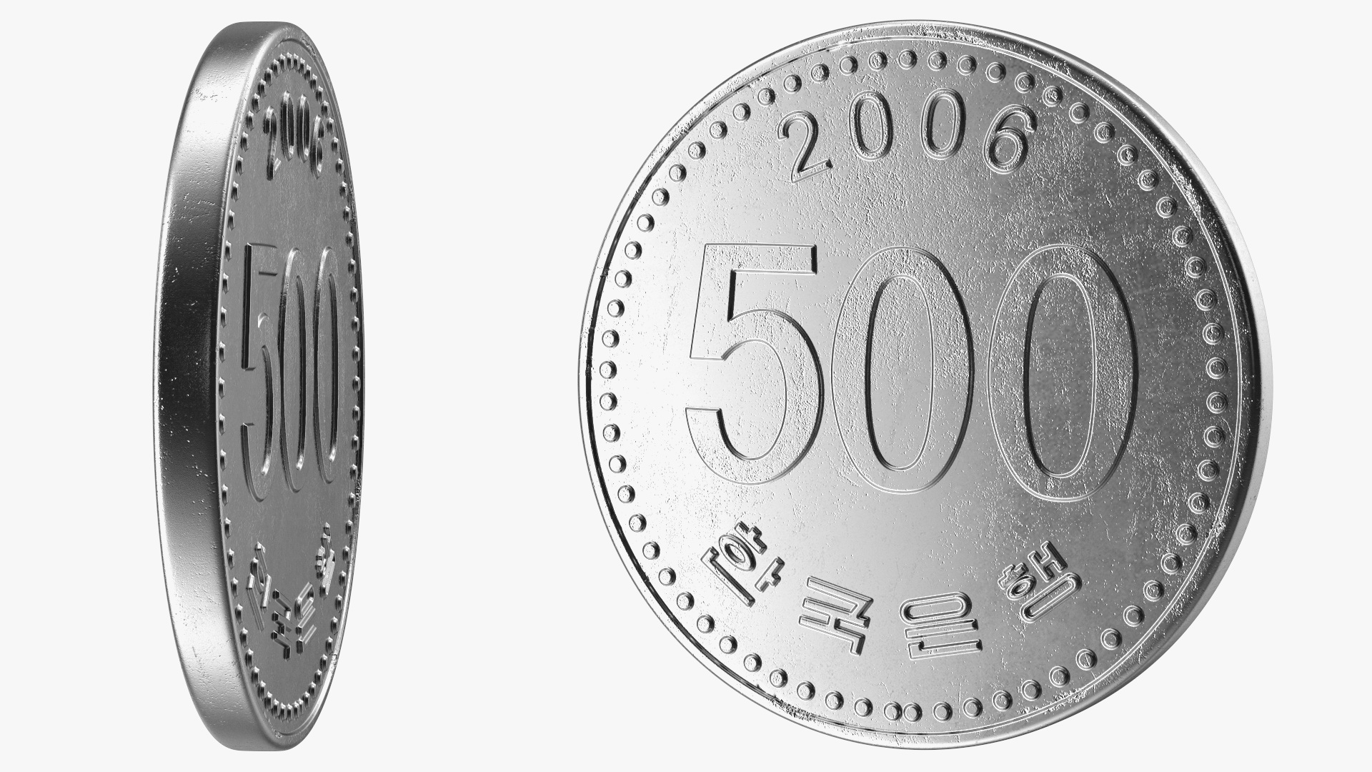 South Korea 500 Won 2006 Coin 3D model