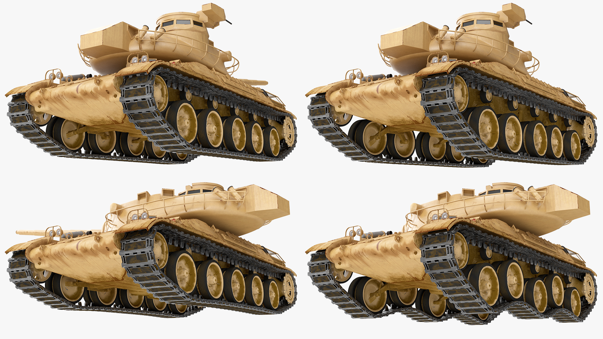 3D Amx-30 French Army Main Battle Tank Rigged for Maya