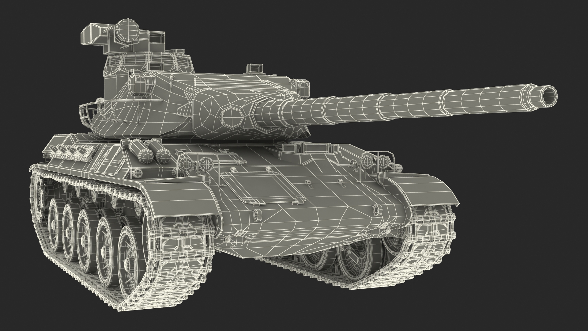 3D Amx-30 French Army Main Battle Tank Rigged for Maya