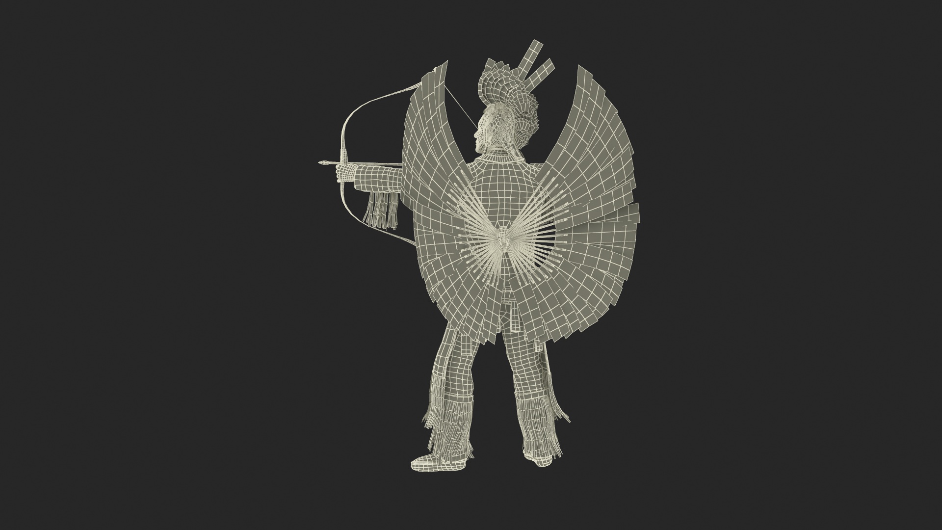 3D model Indian with Bow and Arrow