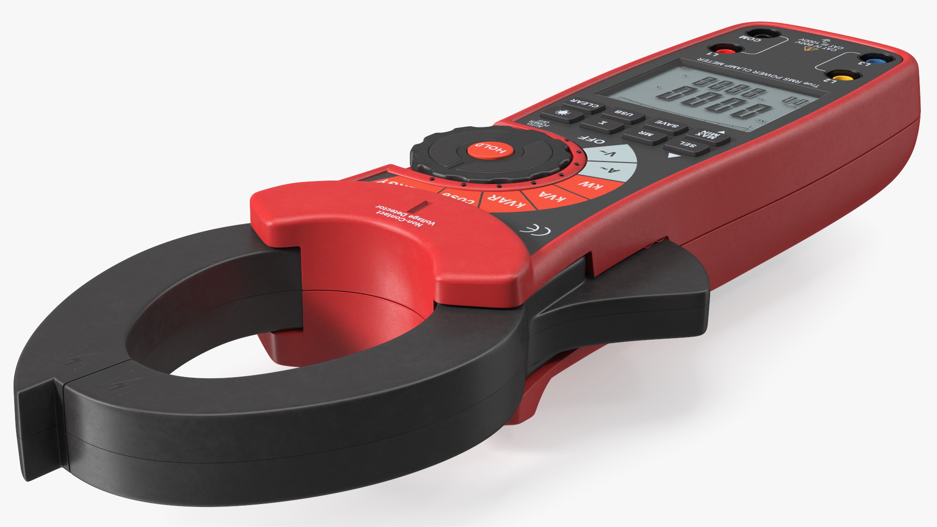 Clamp Digital Wattmeter Red 3D