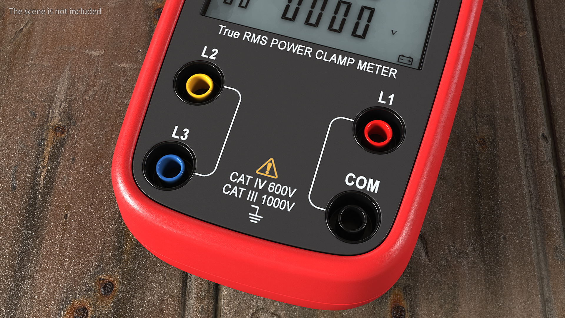 Clamp Digital Wattmeter Red 3D