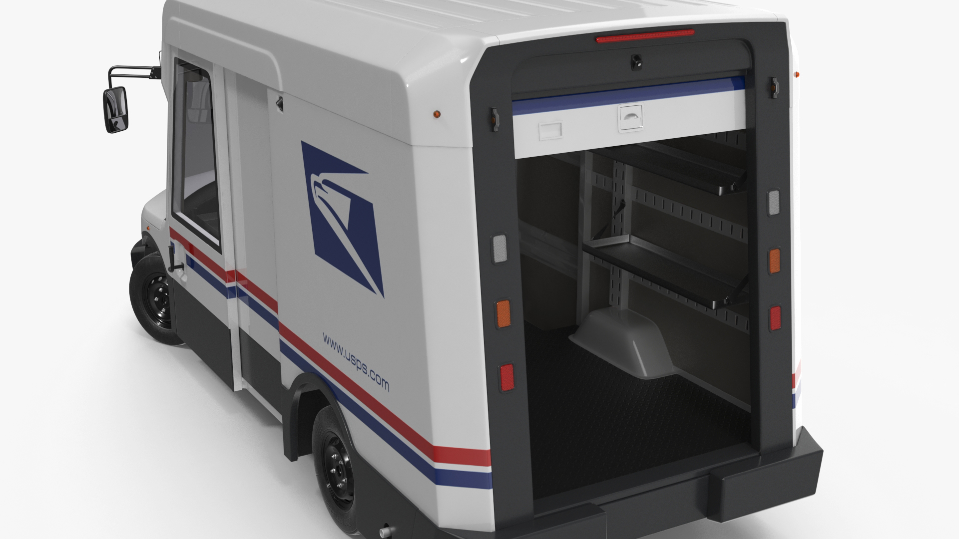 3D US Mail Truck Next Generation Rigged