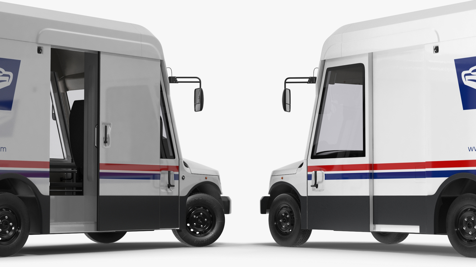 3D US Mail Truck Next Generation Rigged