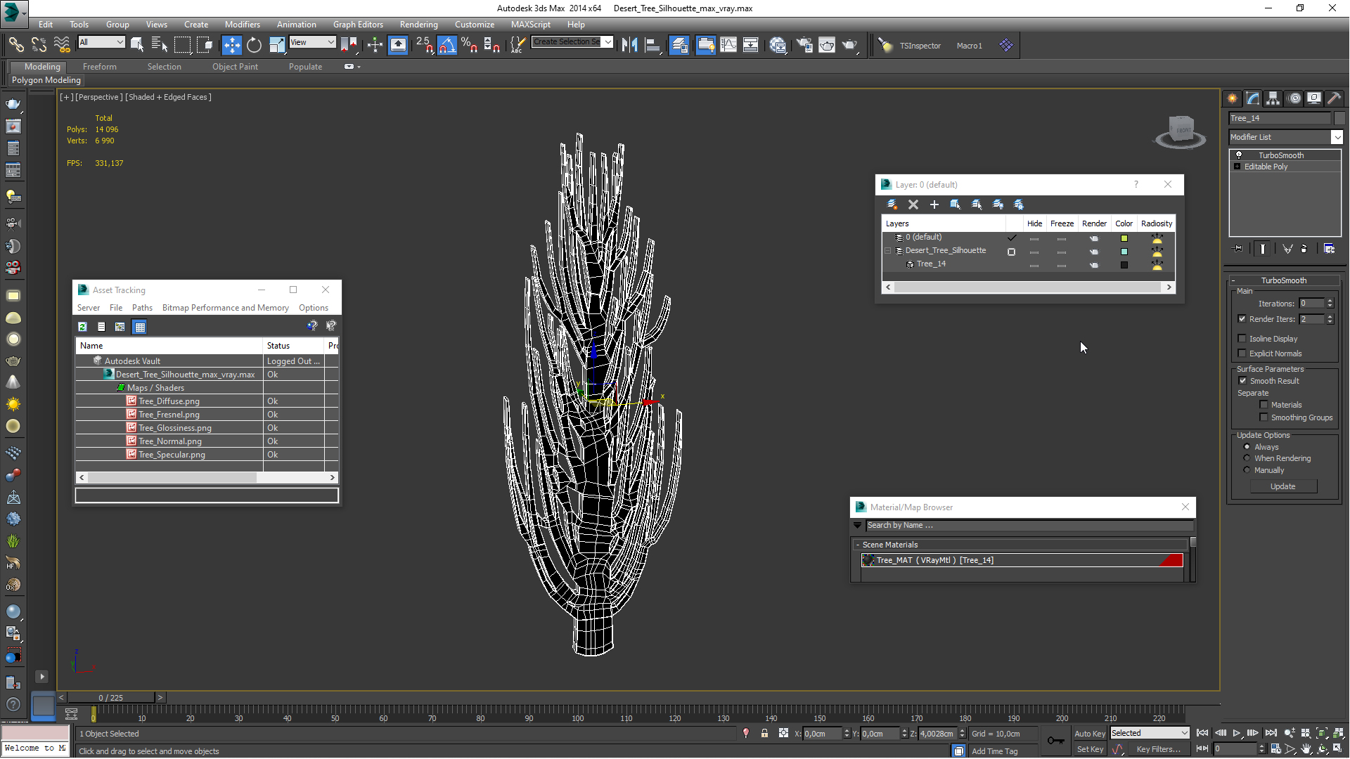 Desert Tree Silhouette 3D