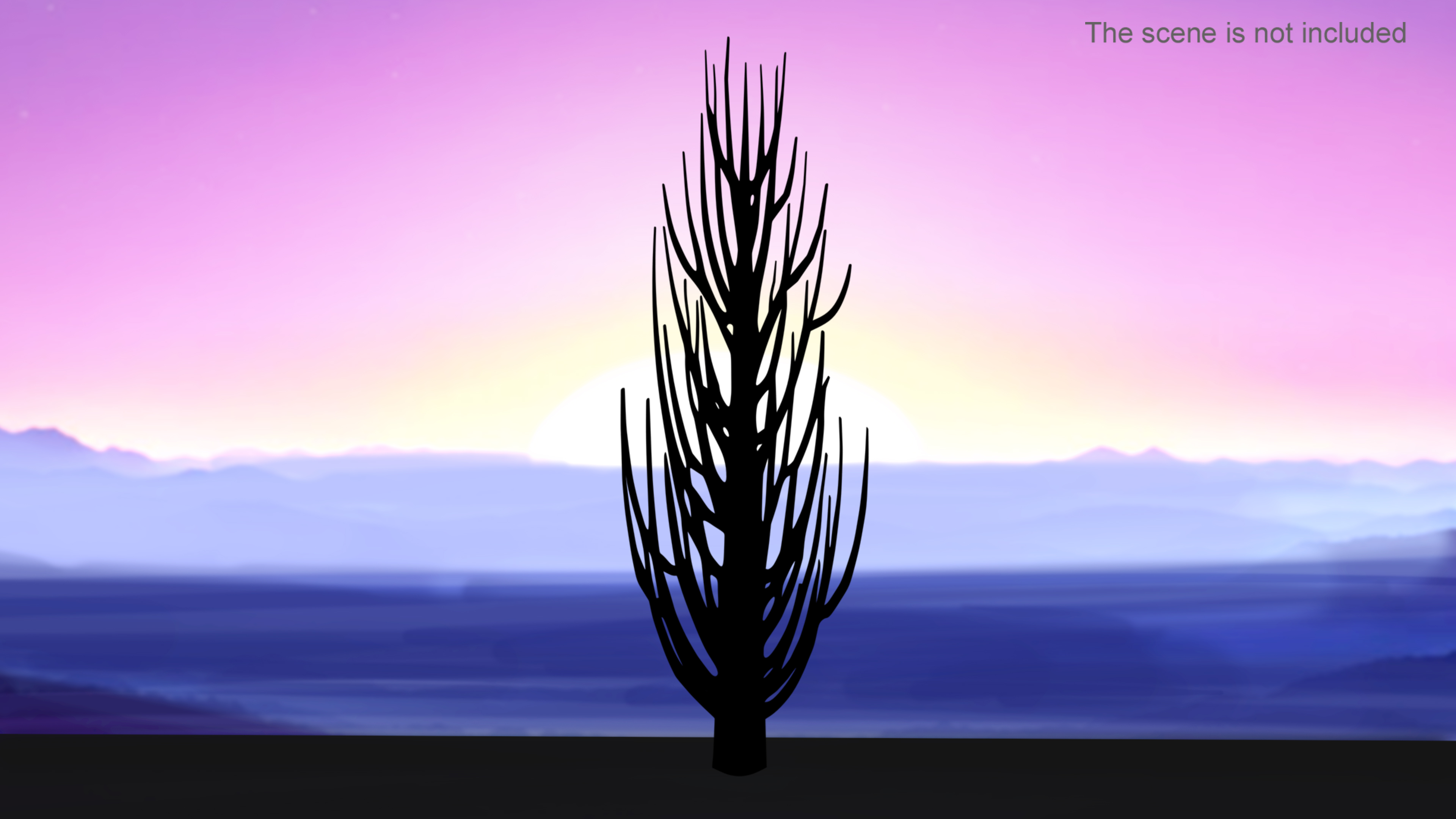 Desert Tree Silhouette 3D