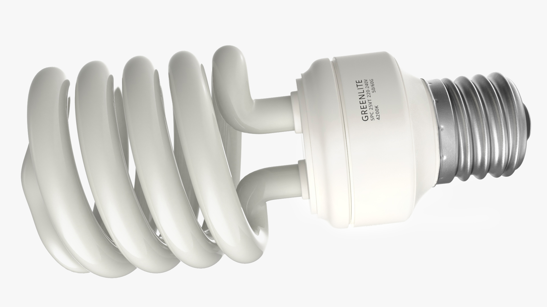 3D Twist Fluorescent Light Bulb model