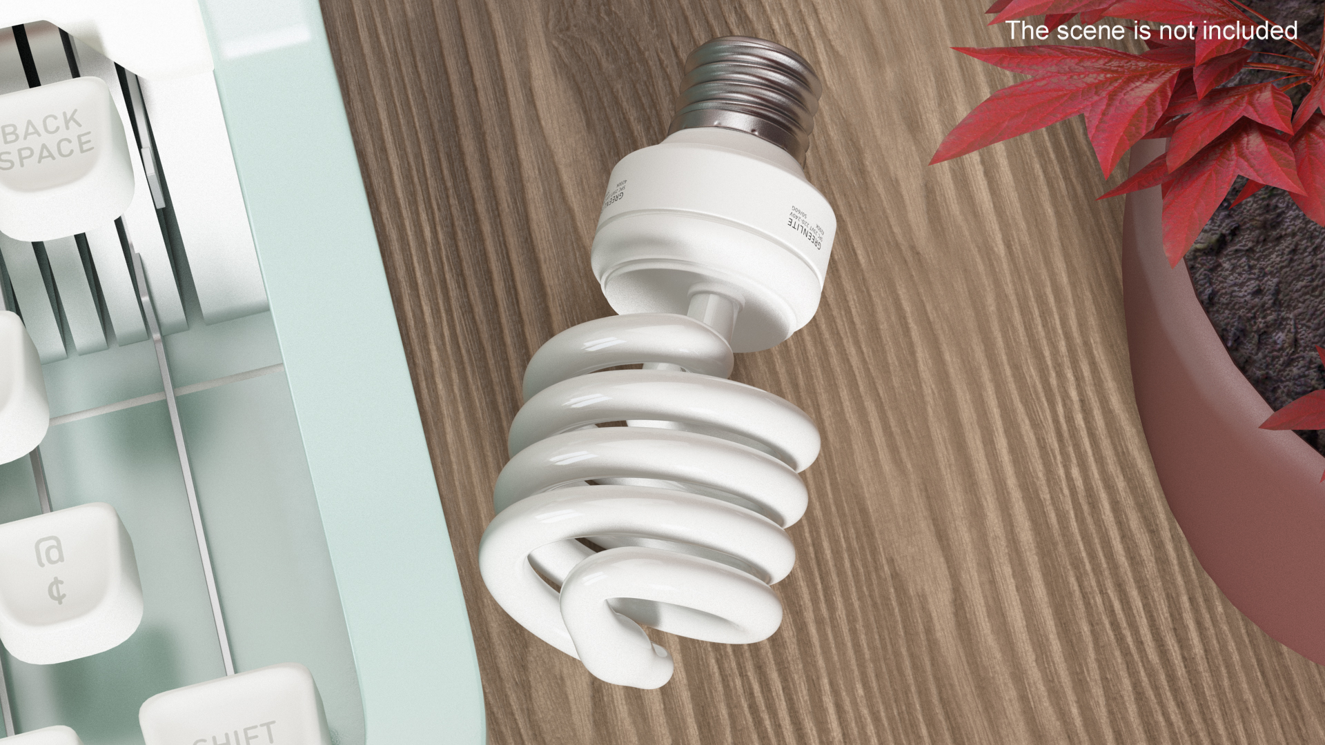 3D Twist Fluorescent Light Bulb model