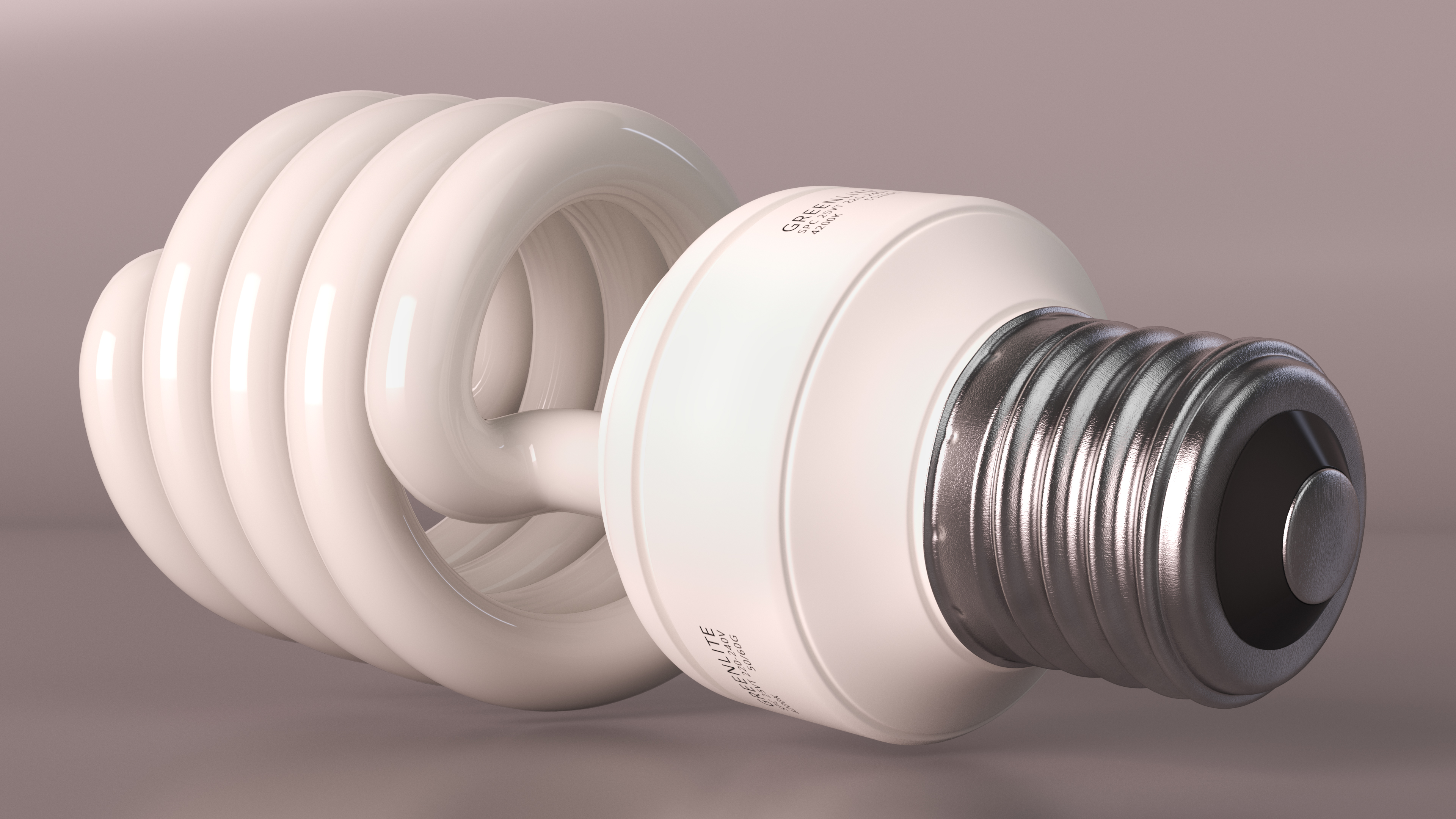 3D Twist Fluorescent Light Bulb model