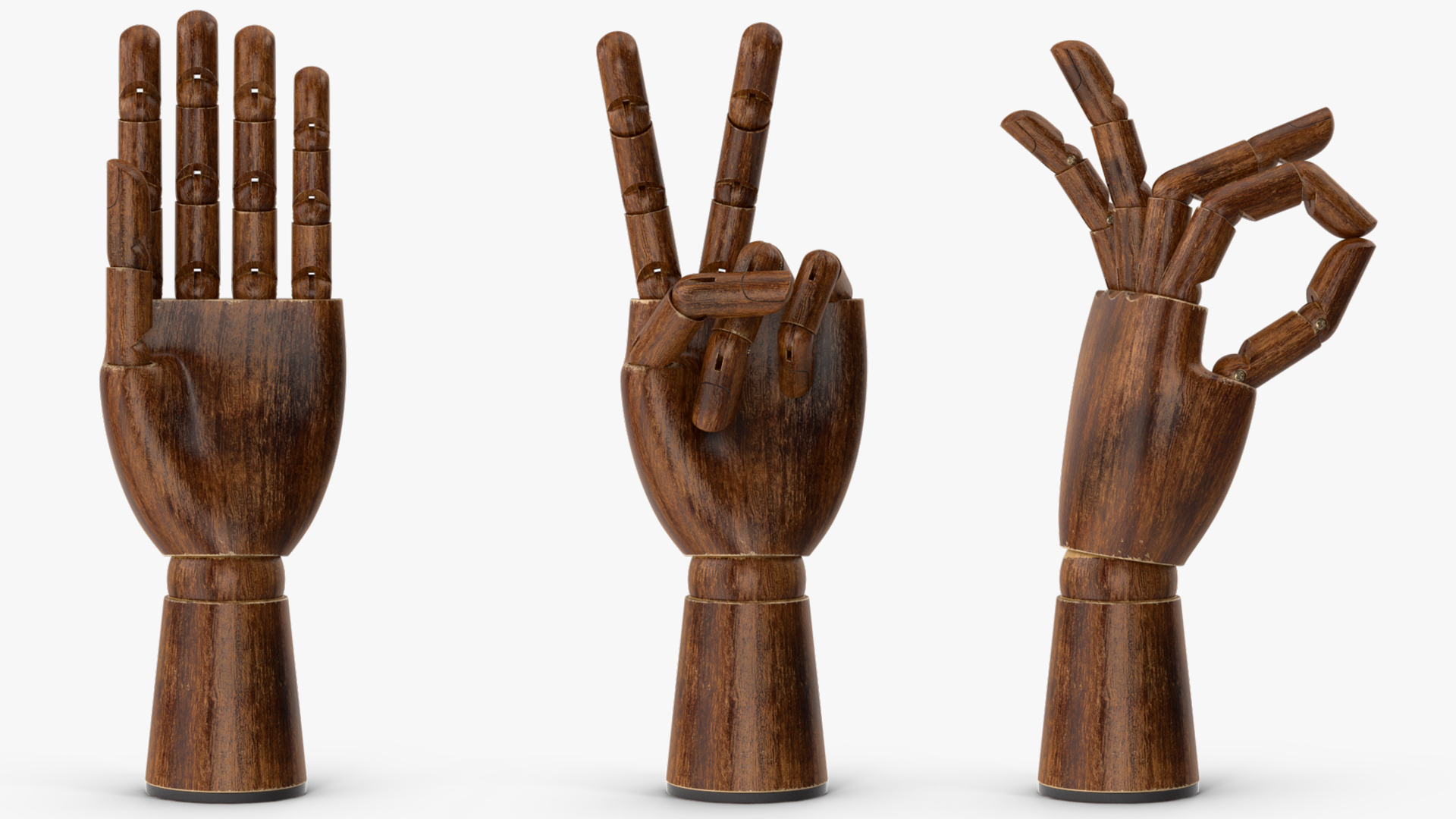 3D model Dark Wood Hand Rigged for Modo