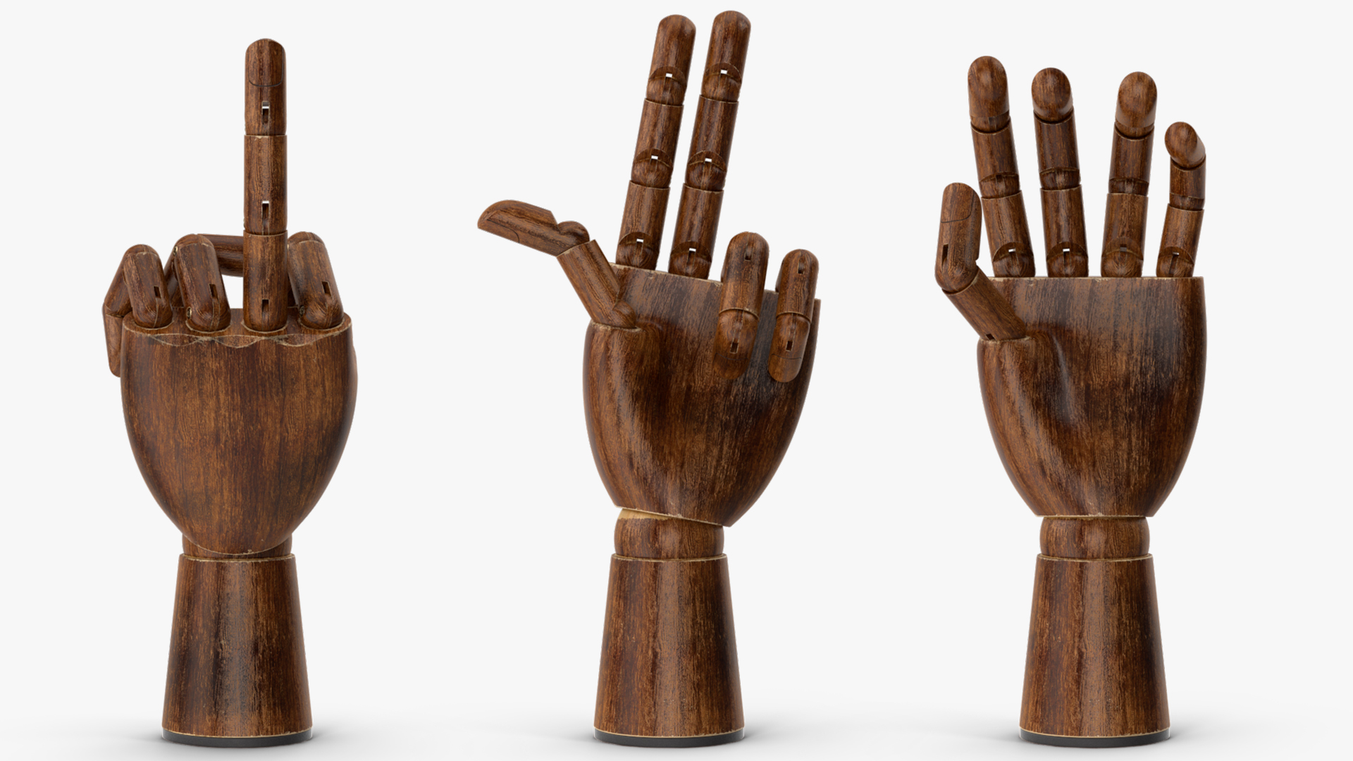 3D model Dark Wood Hand Rigged for Modo