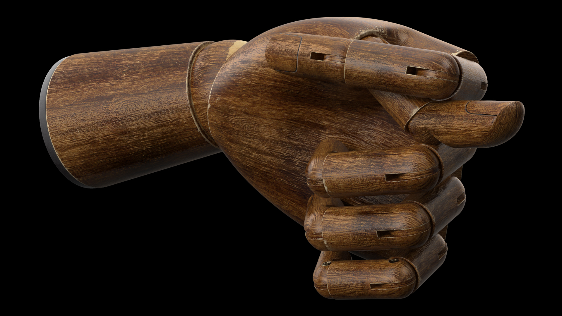 3D model Dark Wood Hand Rigged for Modo