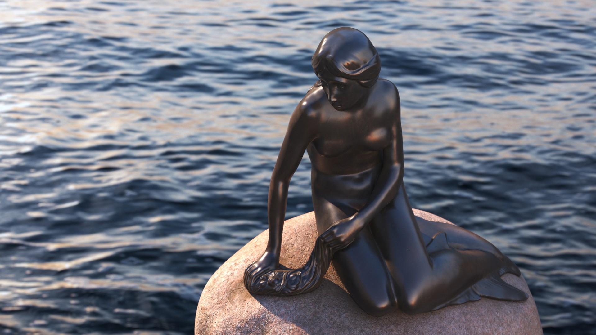 3D model The Little Mermaid Statue