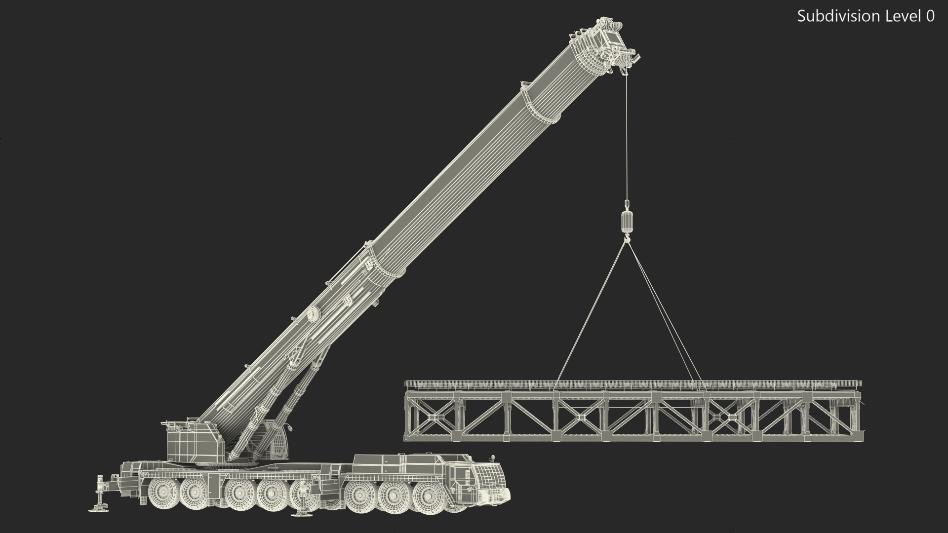 3D Mobile Crane Liebherr With Load