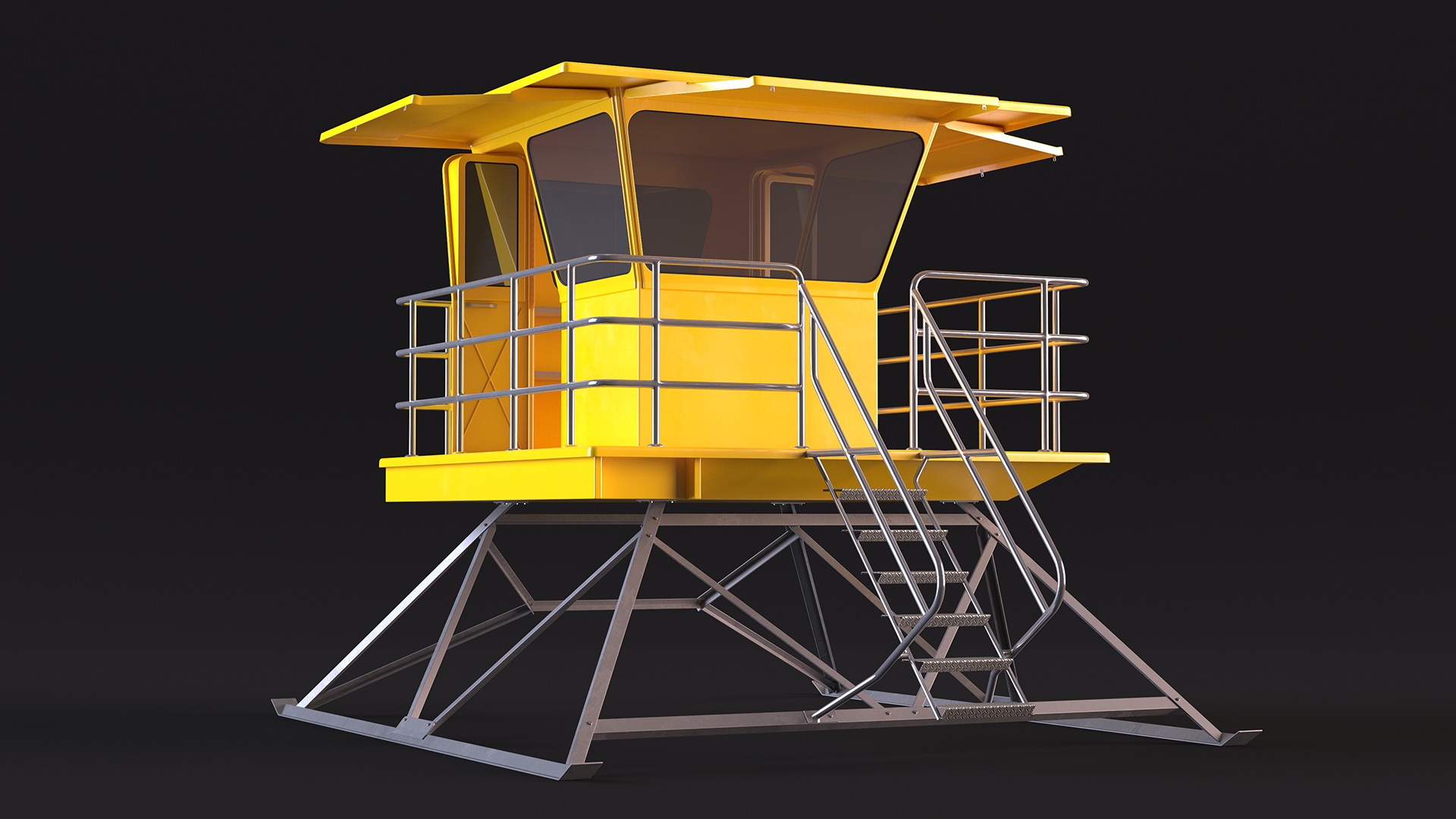 Yellow Lifeguard Tower 3D