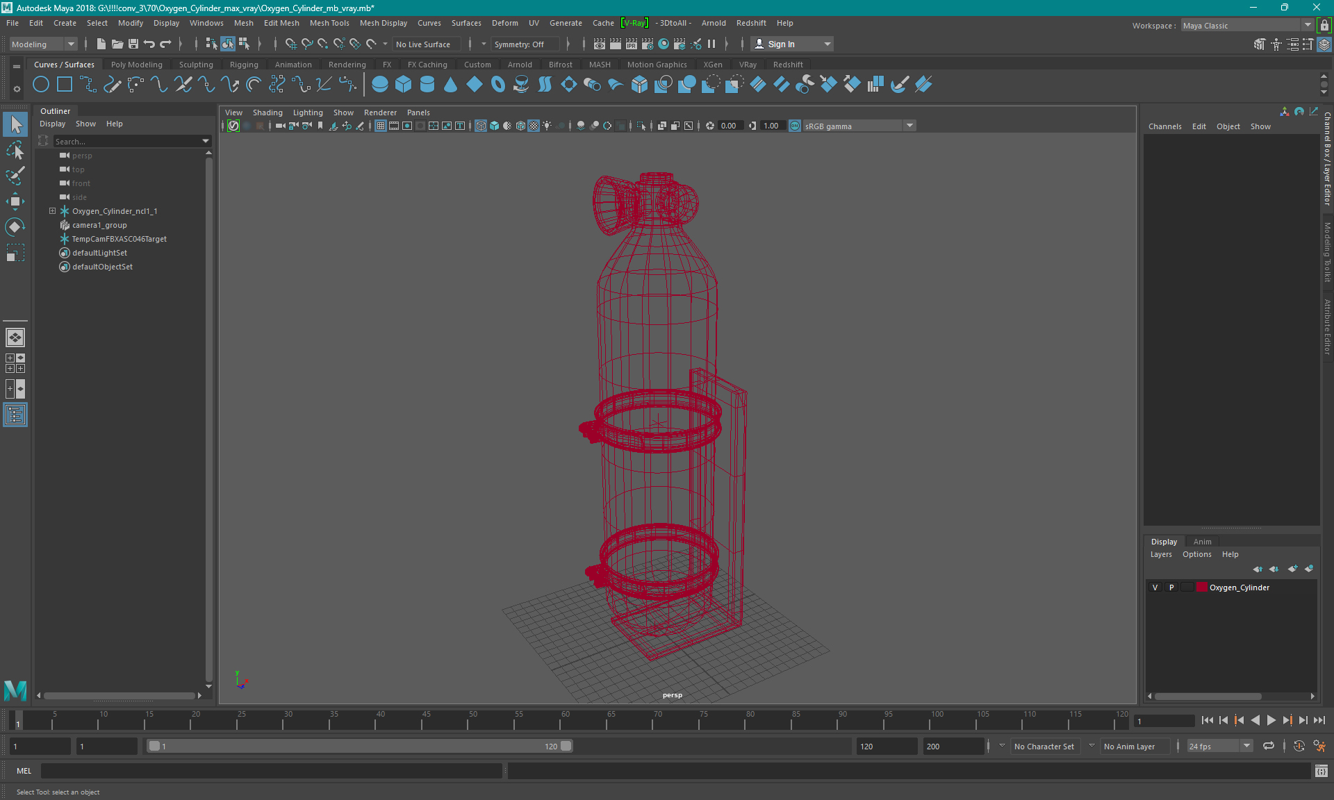 3D model Oxygen Cylinder