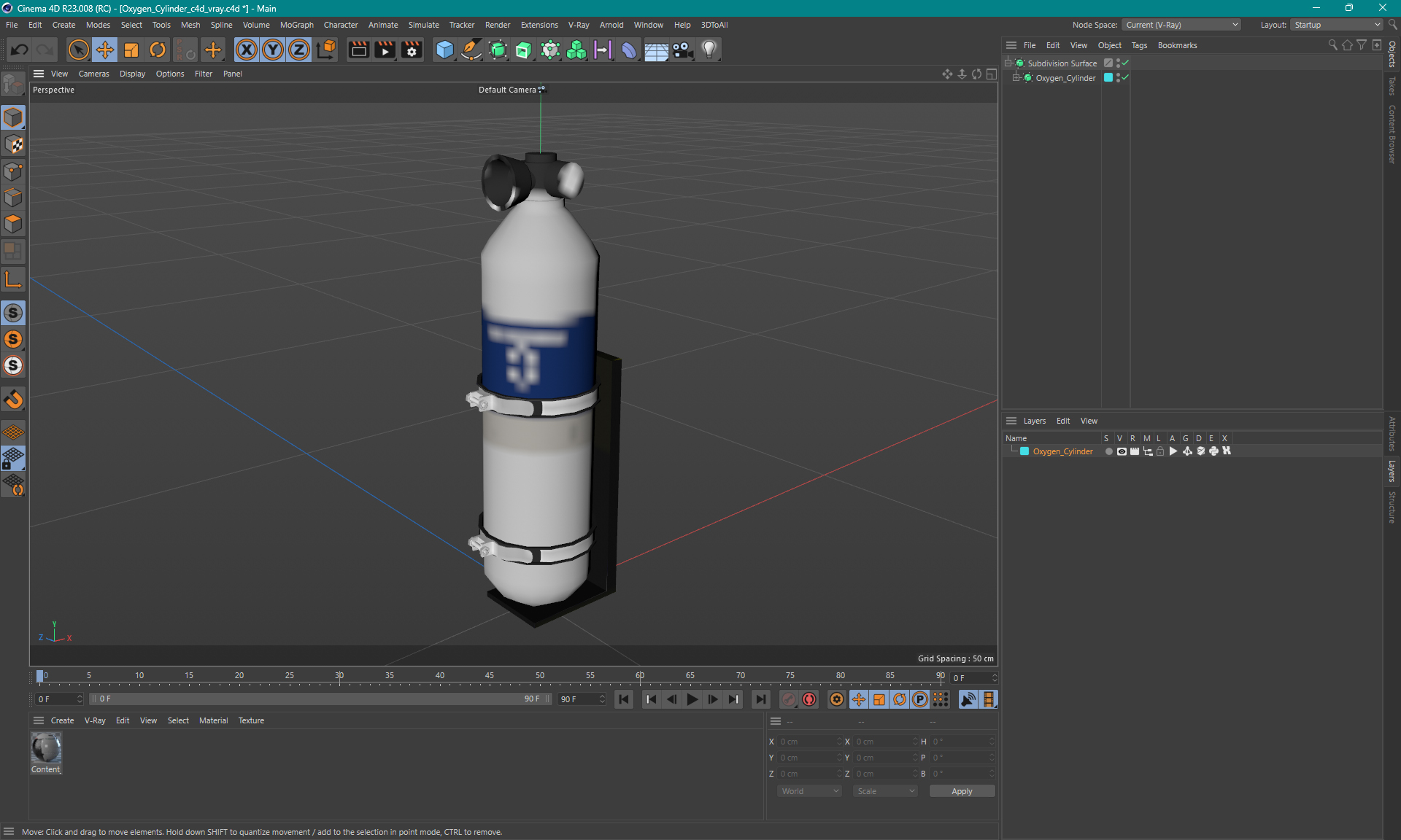 3D model Oxygen Cylinder