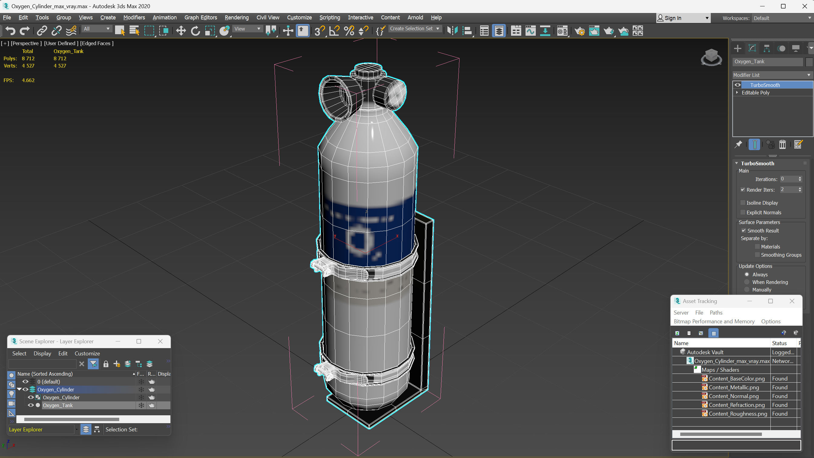 3D model Oxygen Cylinder