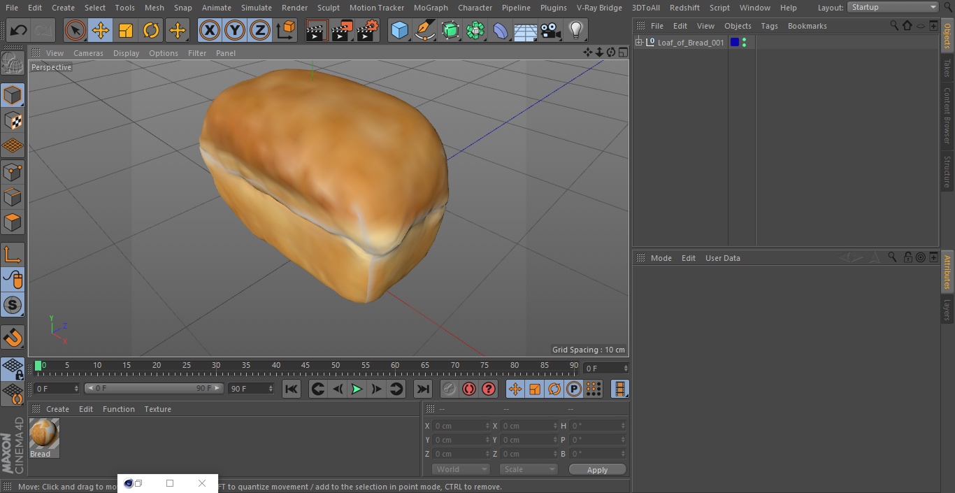 3D Loaf of Bread model