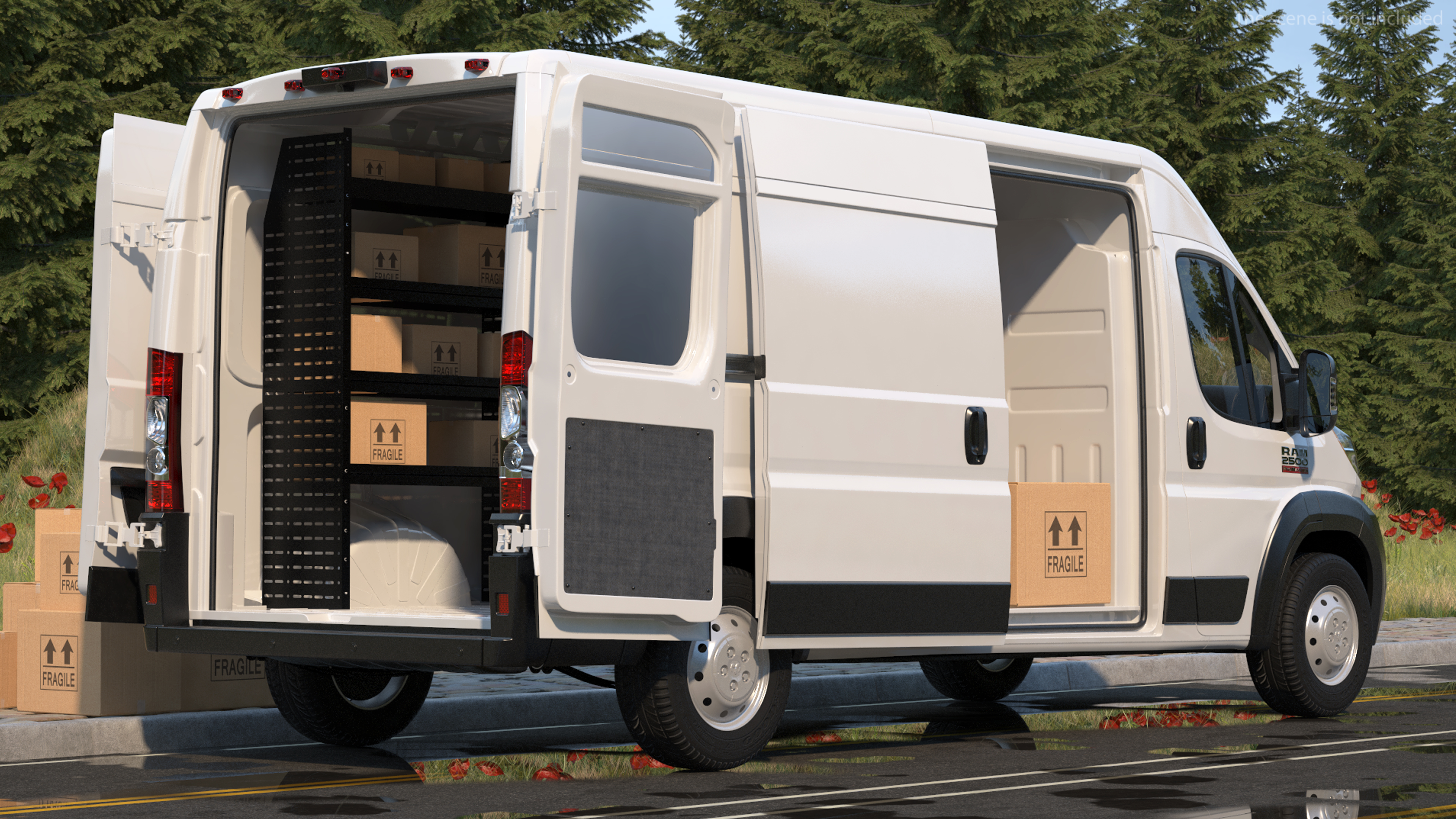 2022 RAM Promaster 159 Rigged 3D model