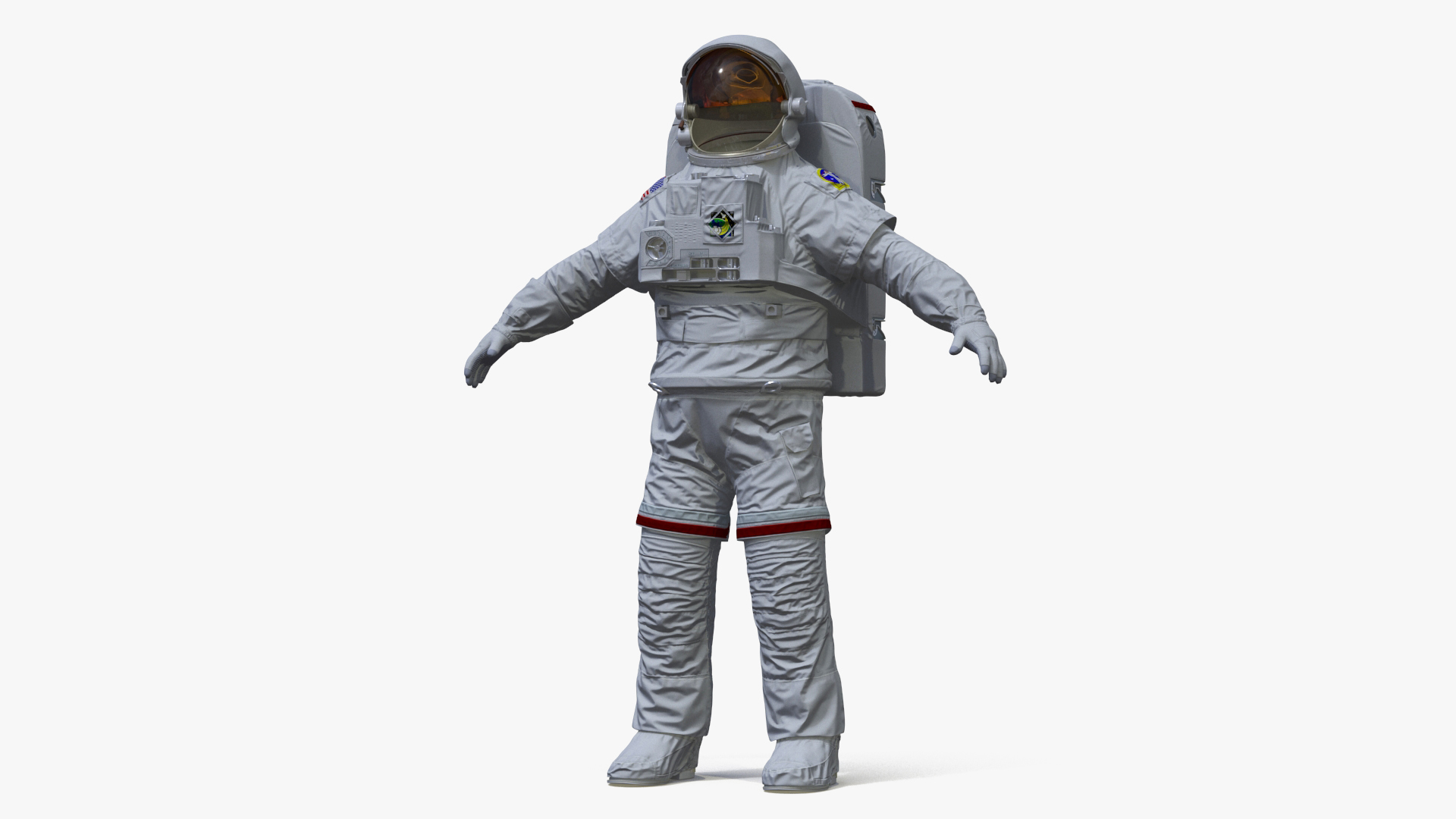 NASA Astronaut Suit with Backpack Rigged for Cinema 4D 3D model