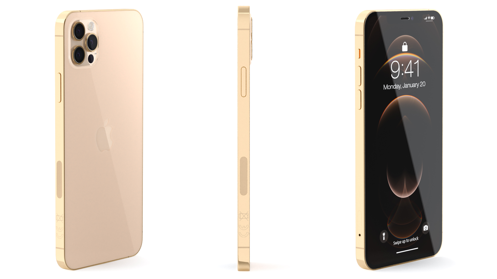 3D Apple iPhone 12 Pro Max Gold model