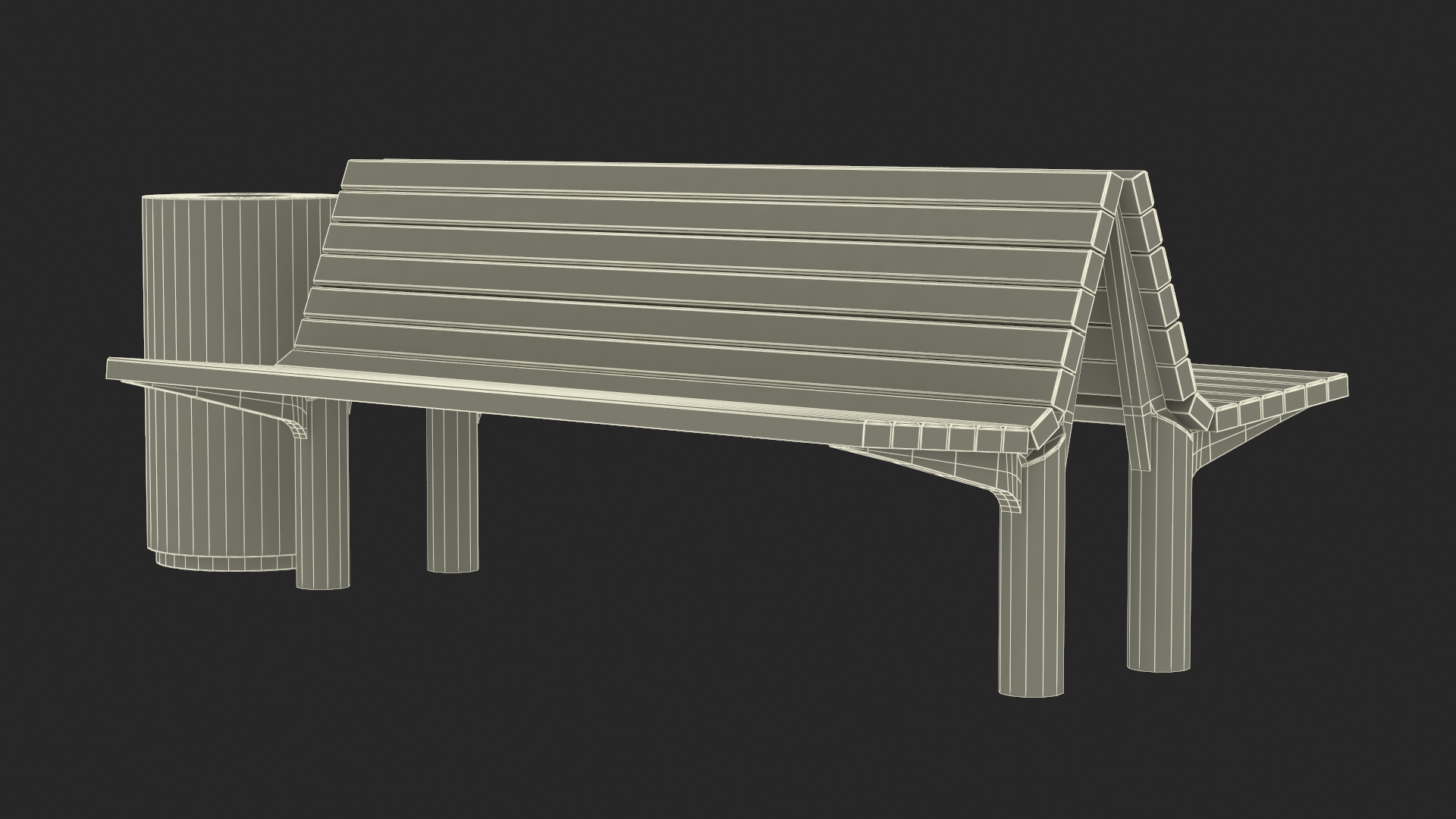 3D Double Sided Bench model