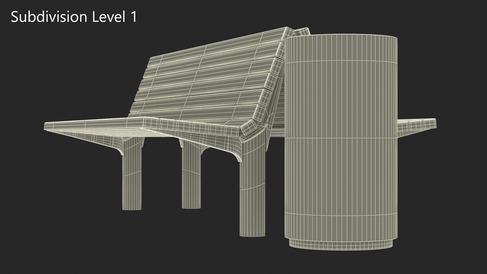 3D Double Sided Bench model