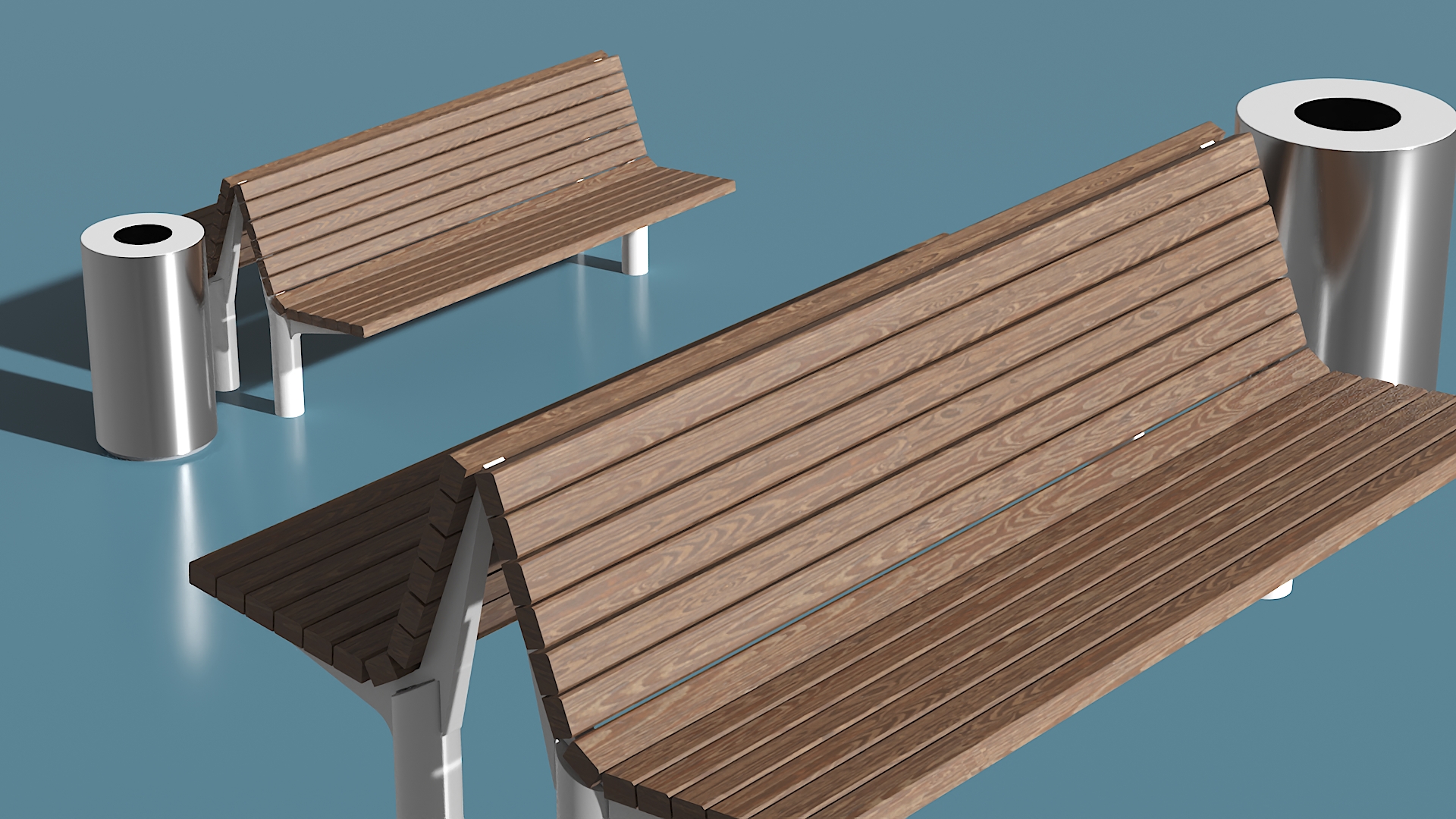 3D Double Sided Bench model